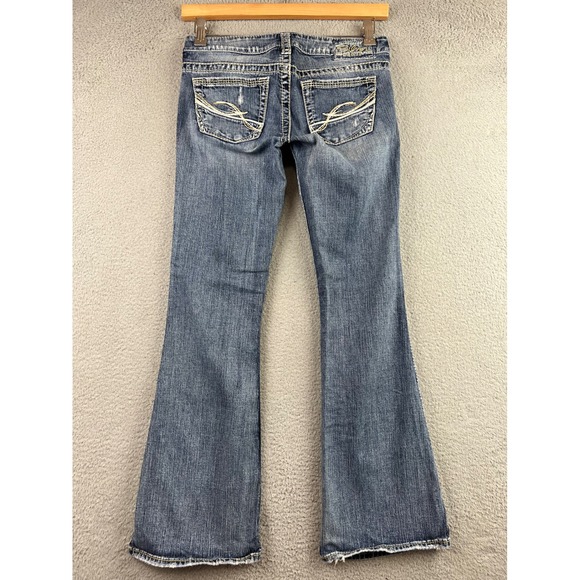 Silver Jeans Co. Denim - Silver Jeans Co Frances Low Rise Bootcut Distressed Medium Wash Jeans 27x31